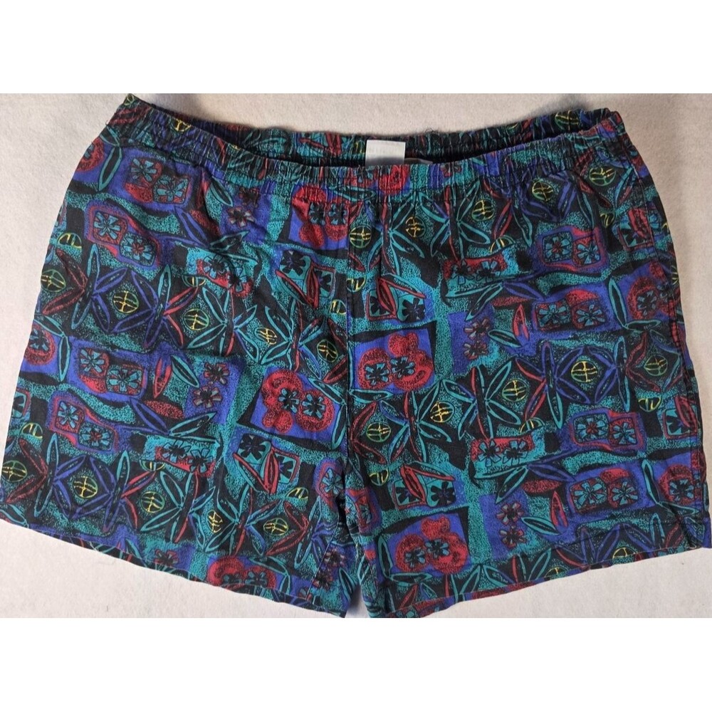 Key Elements Swim Trunks XL Multicolor Mens 1990s Drawstring Elastic Waist